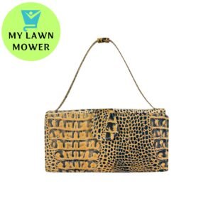 MyLawnMower Crocodile Beige Leather Clutch with Moving Handle – Adult Female, Elegant & Versatile (USA)